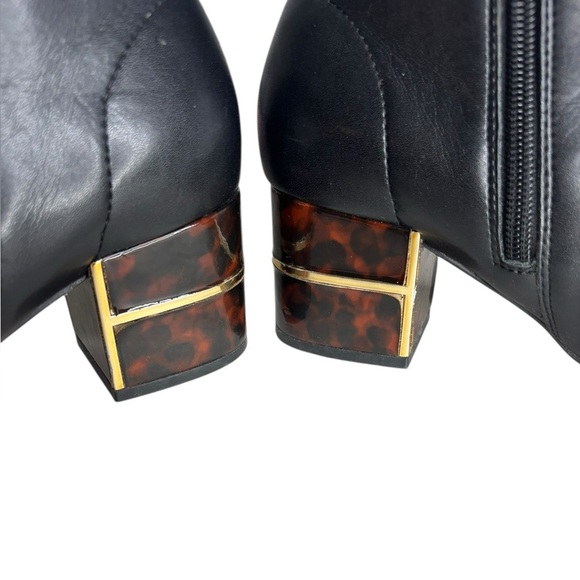 Chico's Tort Heel Black Boots Black Cheetah Size 8M - Picture 8 of 14